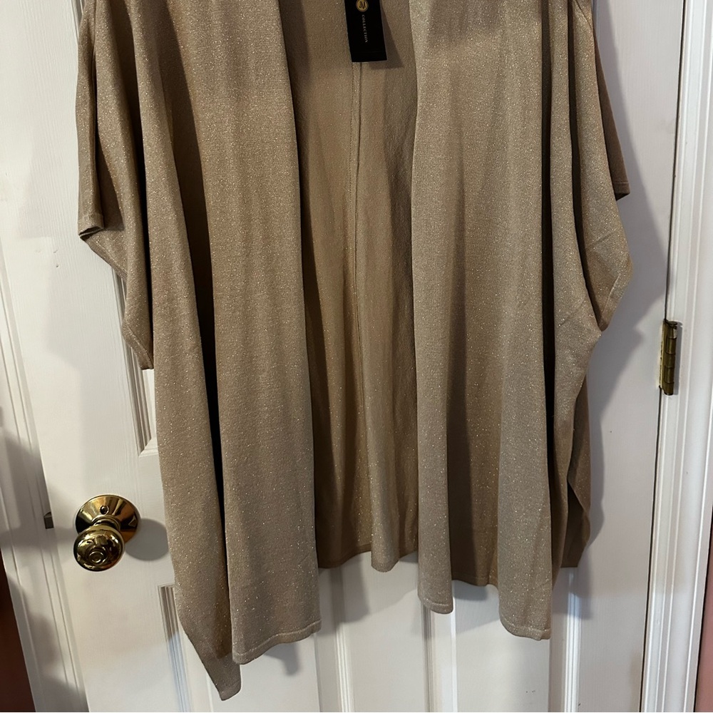 Gold Batwing Sleeve Open Front Topper XXL